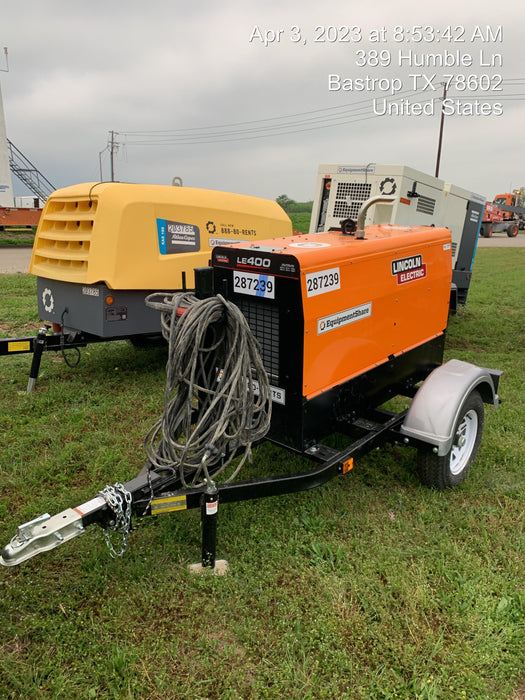 2023 Lincoln Electric LE400 Kubota V1505, Trlr, Cable Rack, Light Kit, ES Decals, T3