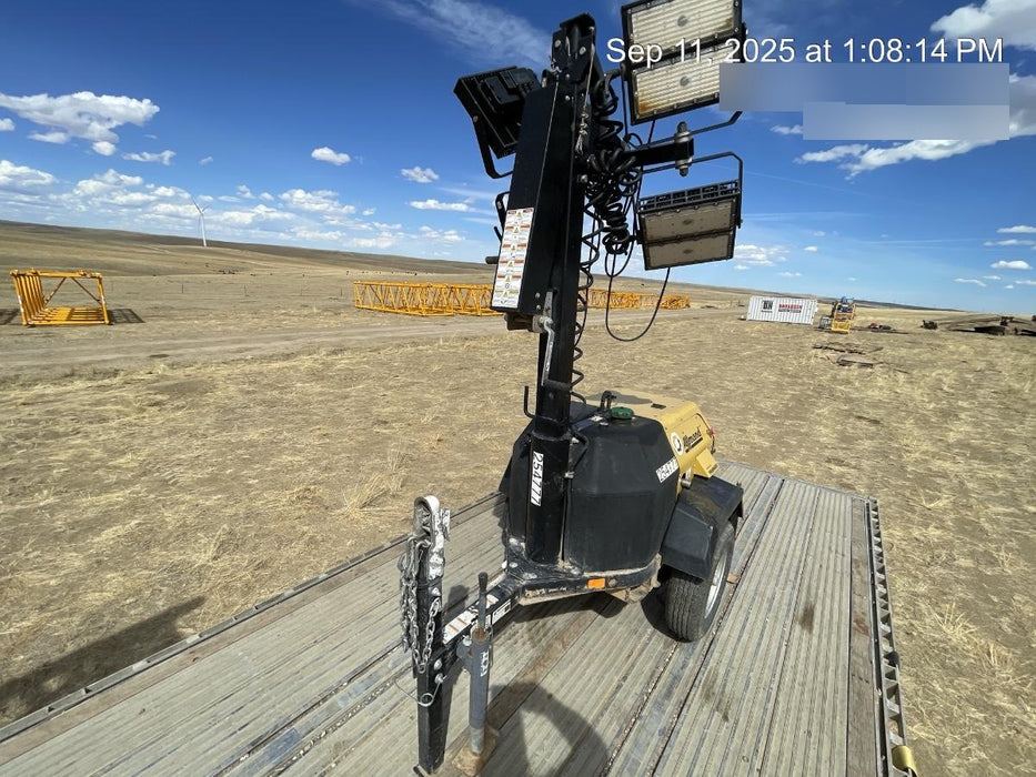 2022 Allmand NLV3GR (4) LED Light Fixture 350W, 23' Vertical Mast, 3kW Prime, Towable, ES Decals, T3