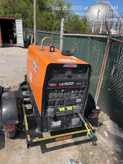 2022 Lincoln Electric LE400 Kubota V1505, Trlr, Cable Rack, Light Kit, ES Decals, T3