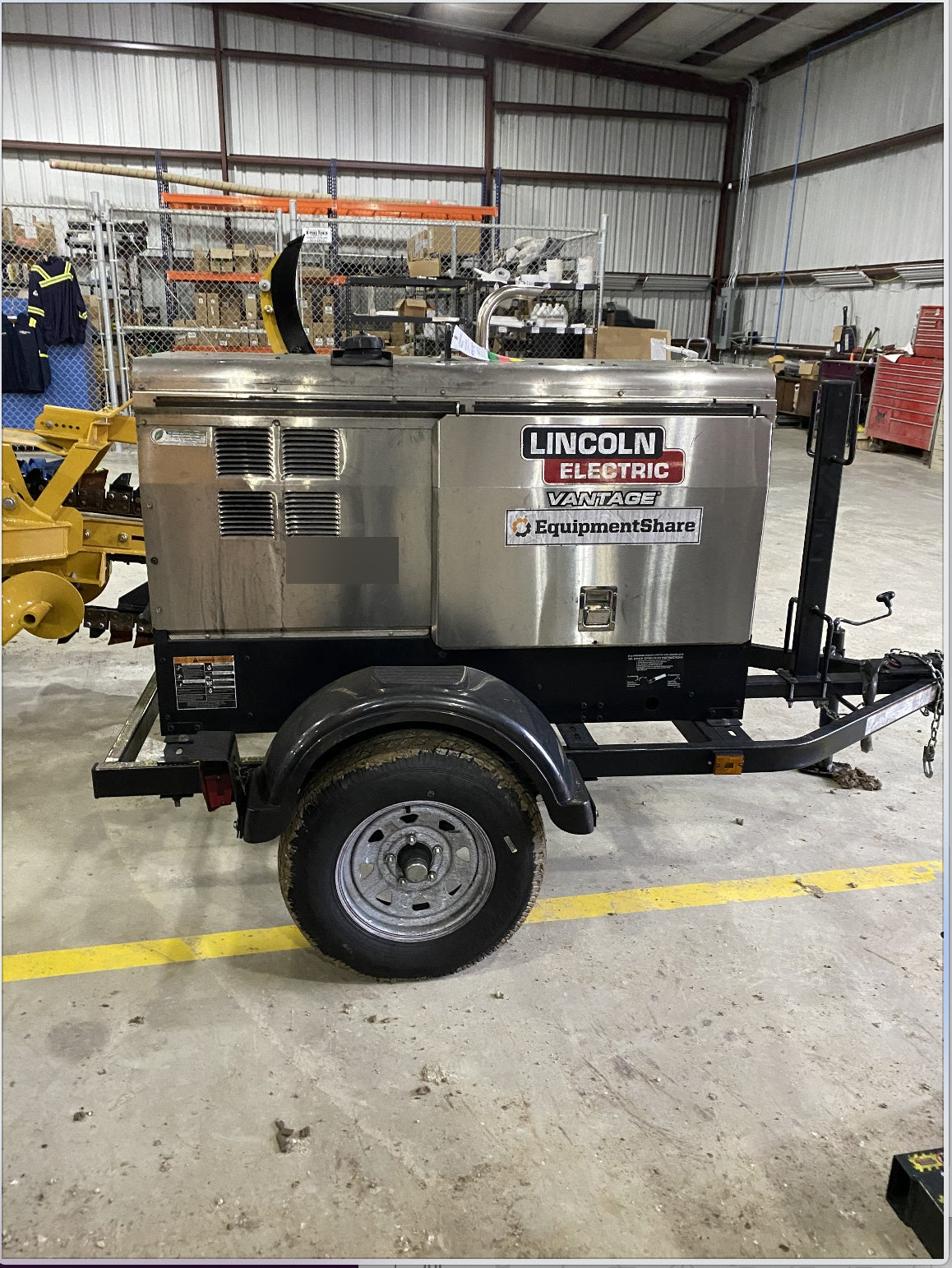 2019 Lincoln Electric Vantage 322 Ready-Pak 3, Two Wheel Trailer, Fender and Light Kit, Cable Rack