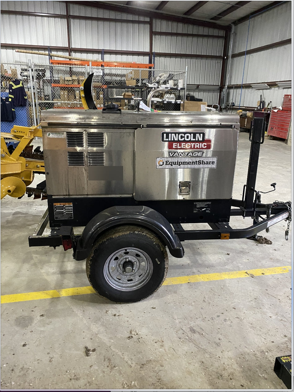 2019 Lincoln Electric Vantage 322 Ready-Pak 3, Two Wheel Trailer, Fender and Light Kit, Cable Rack