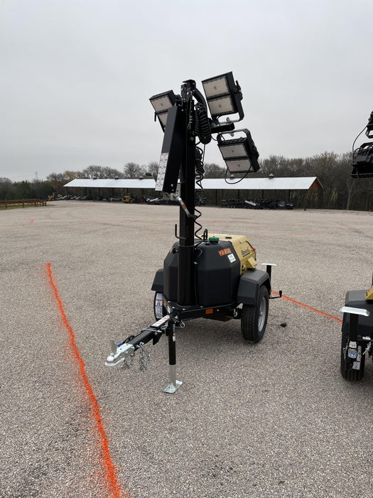 2022 Allmand NLV3GR (4) LED Light Fixture 350W, 23' Vertical Mast, 3kW Prime, Towable, ES Decals, T3