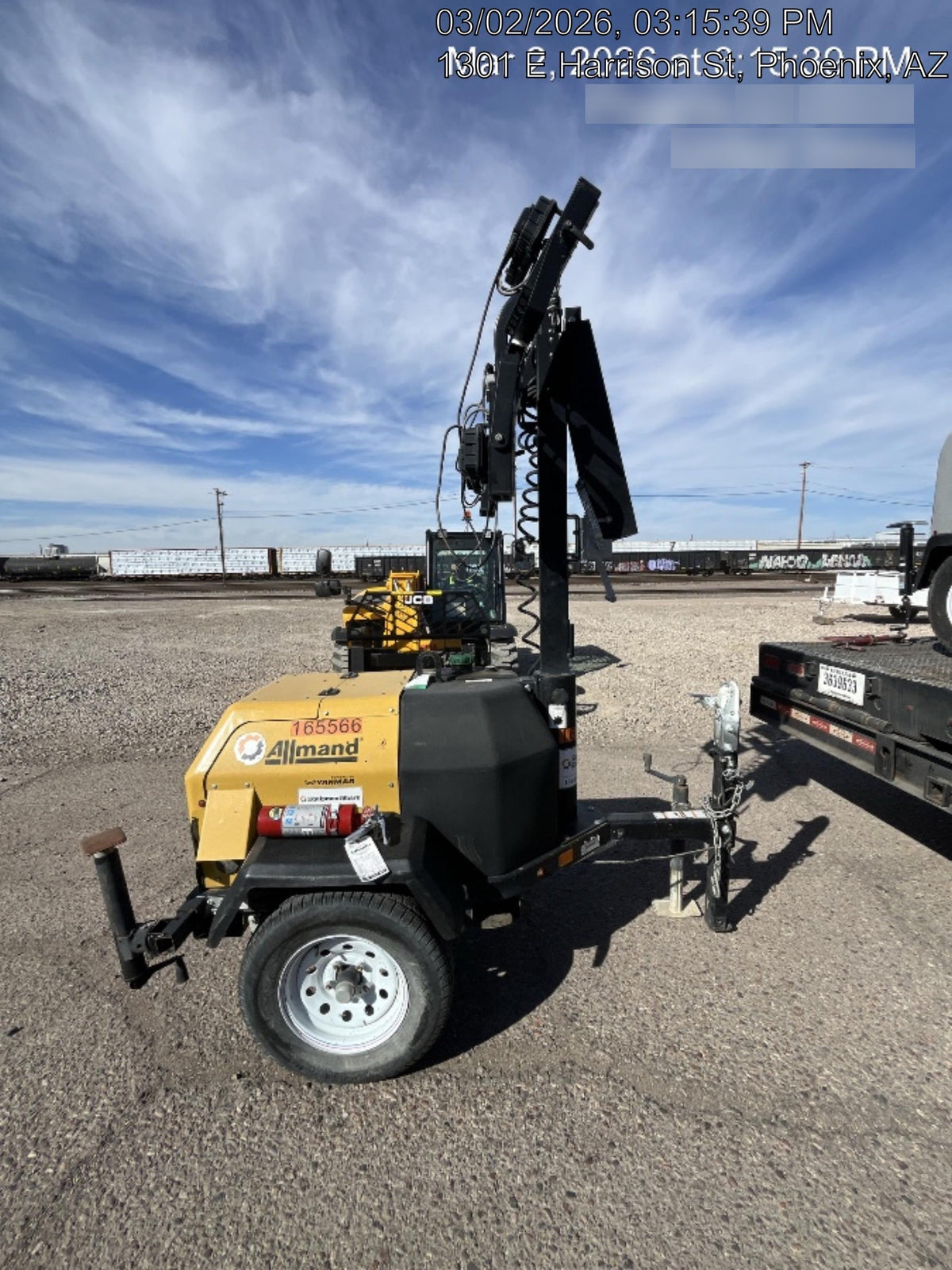 2021 Allmand NLV3GR (4) LED Light Fixture 350W, 23' Vertical Mast, 3kW Prime, Towable, Deep Sea L401, Leveling Jacks, Yanmar T4F 5.8hp