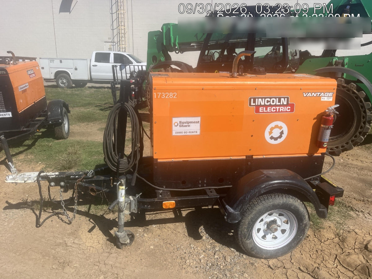2021 Lincoln Electric Vantage 322 Vantage 322 Ready Pak 3 w/ Decals, ORANGE (includes trailer, cable rack, fender light kit) NO Telematics
