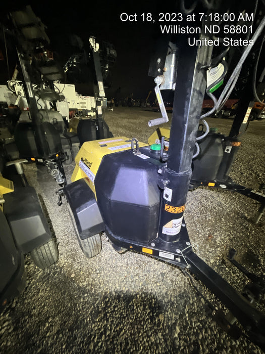 2022 Allmand NLV3GR (4) LED Light Fixture 350W, 23' Vertical Mast, 3kW Prime, Towable, Deep Sea L401, Leveling Jacks, Yanmar T4F 5.8hp