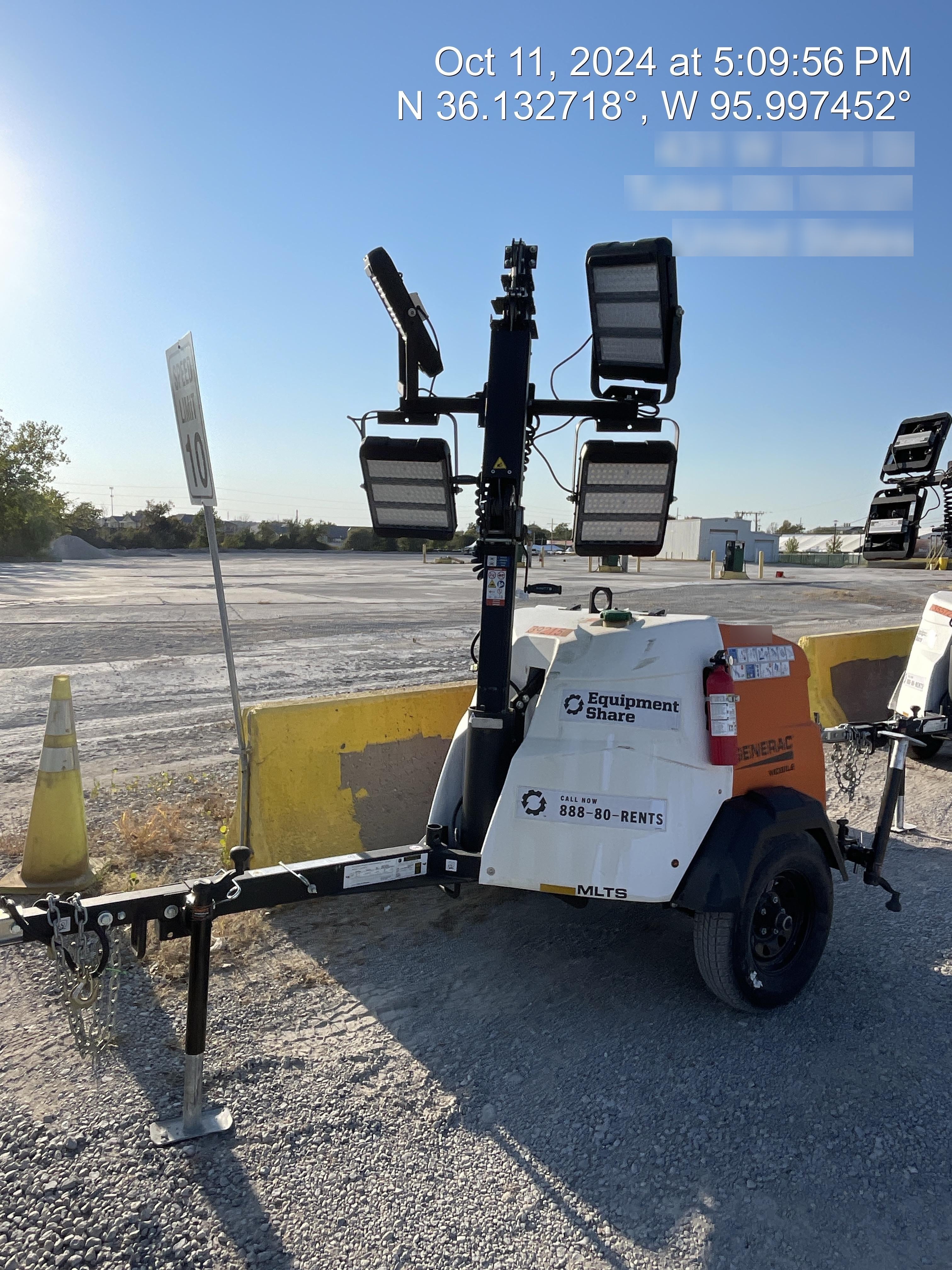 2024 Generac MLT2 Diesel, Flex Switch 120V Input, Powerzone Controller, 
(4) 320W LED Lights, 4kW Generator, 39.9 Gal Fuel Tank, 2" Ball, T3