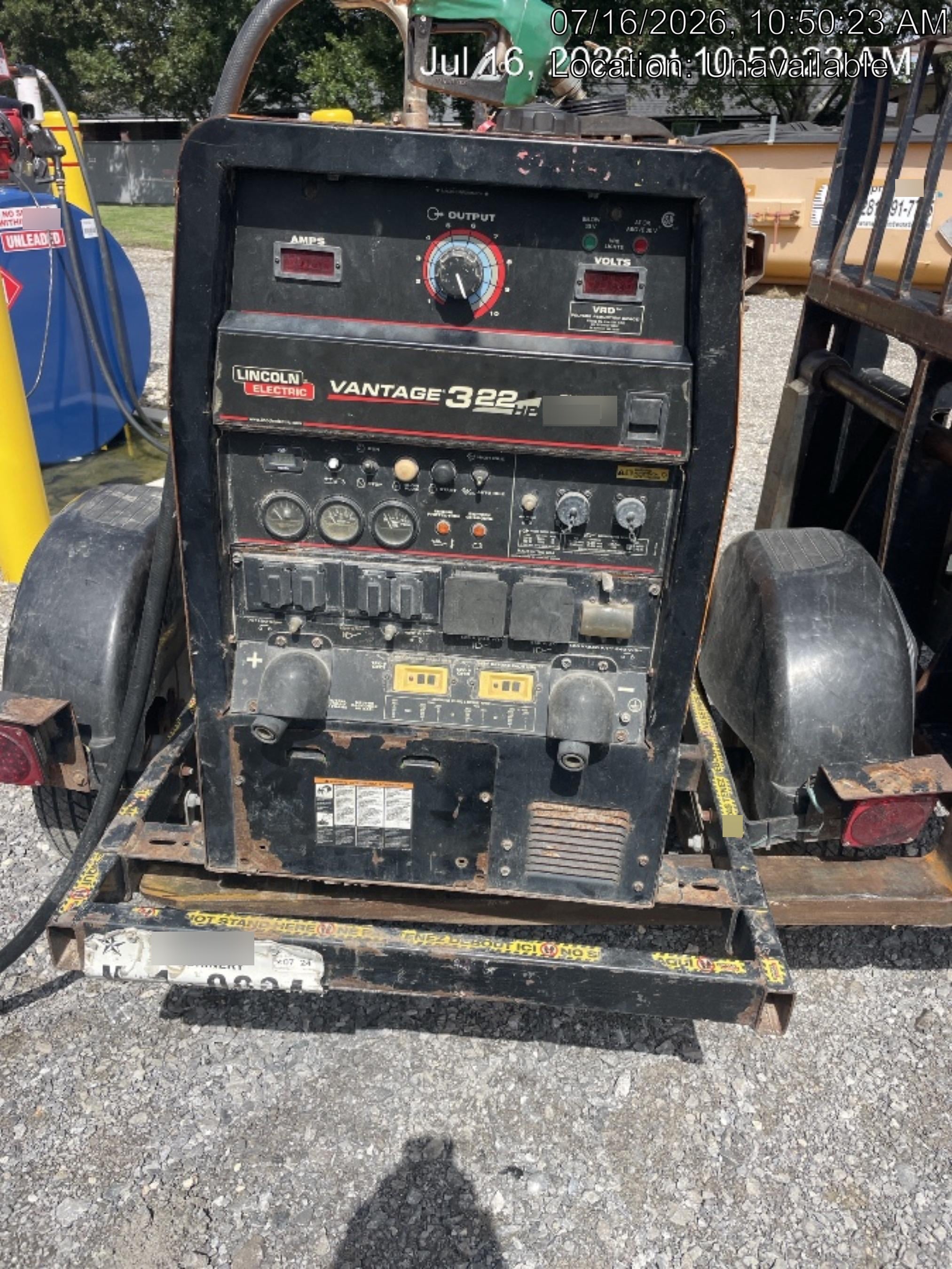 2021 Lincoln Electric Vantage 322 Vantage 322 Ready Pak 3 w/ Decals, ORANGE (includes trailer, cable rack, fender light kit) NO Telematics