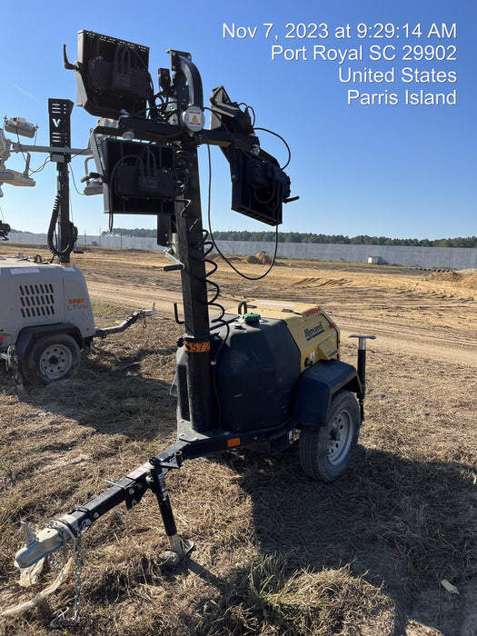 2022 Allmand NLV3GR (4) LED Light Fixture 350W, 23' Vertical Mast, 3kW Prime, Towable