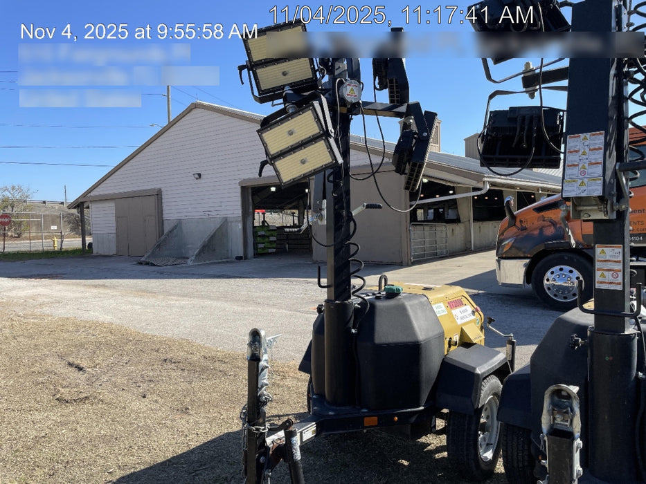 2021 Allmand NLV3GR (4) LED Light Fixture 350W, 23' Vertical Mast, 3kW Prime, Towable, Deep Sea L401, Leveling Jacks, Yanmar T4F 5.8hp