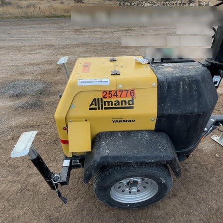 2022 Allmand NLV3GR (4) LED Light Fixture 350W, 23' Vertical Mast, 3kW Prime, Towable, ES Decals, T3