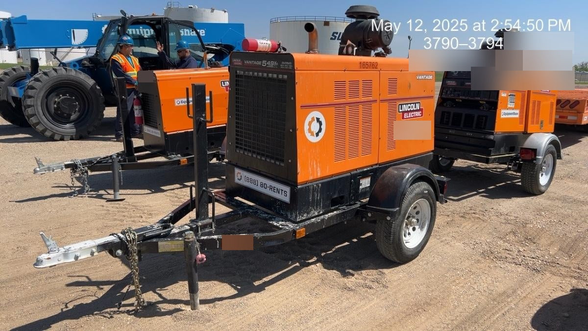 2021 Lincoln Electric Vantage 549X Ready Pak 3, ORANGE (includes trailer, cable rack, fender light kit)
