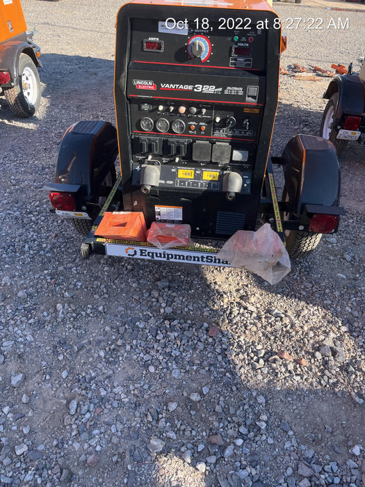 2021 Lincoln Electric Vantage 322 Vantage 322 Ready Pak 3 w/ Decals, ORANGE (includes trailer, cable rack, fender light kit) NO Telematics