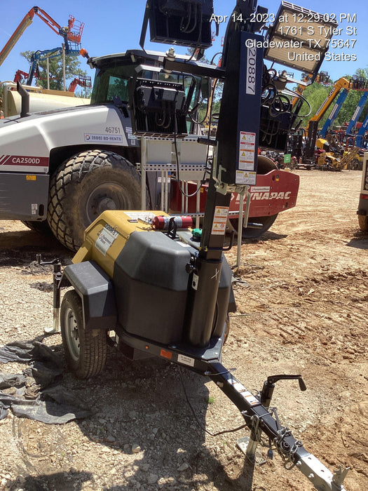 2022 Allmand NLV3GR (4) LED Light Fixture 350W, 23' Vertical Mast, 3kW Prime, Towable, Deep Sea L401, Leveling Jacks, Yanmar T4F 5.8hp