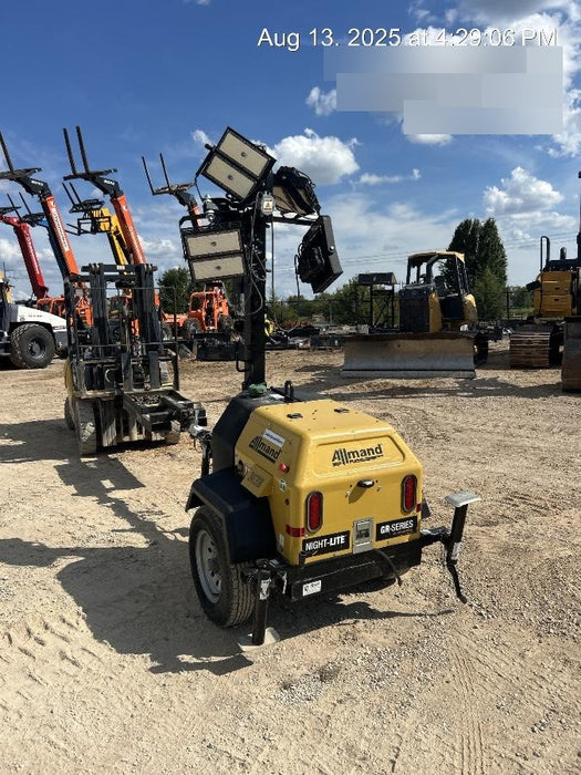 2022 Allmand NLV3GR (4) LED Light Fixture 350W, 23' Vertical Mast, 3kW Prime, Towable, Deep Sea L401, Leveling Jacks, Yanmar T4F 5.8hp