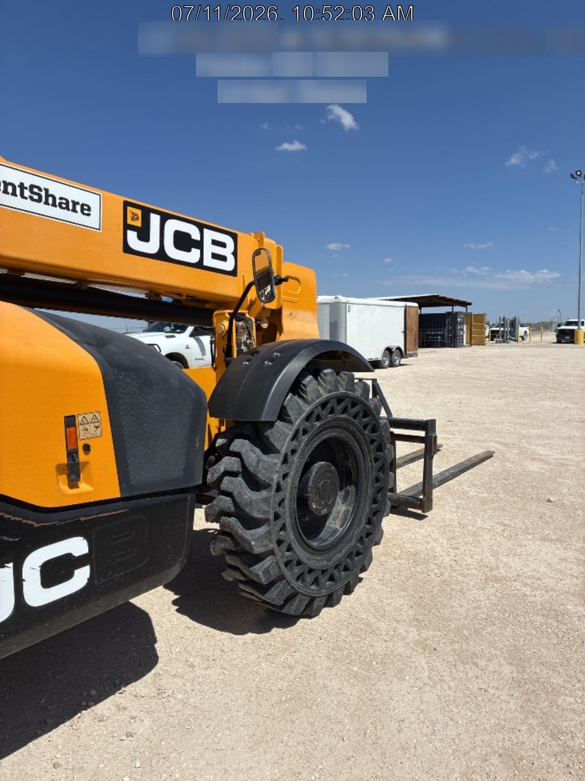 2020 JCB 509-42 Canopy, Solid Tires, Work Lights, Beacon, Aux Hydraulics, Back up Alarm, Lifting Eye, ES Decals