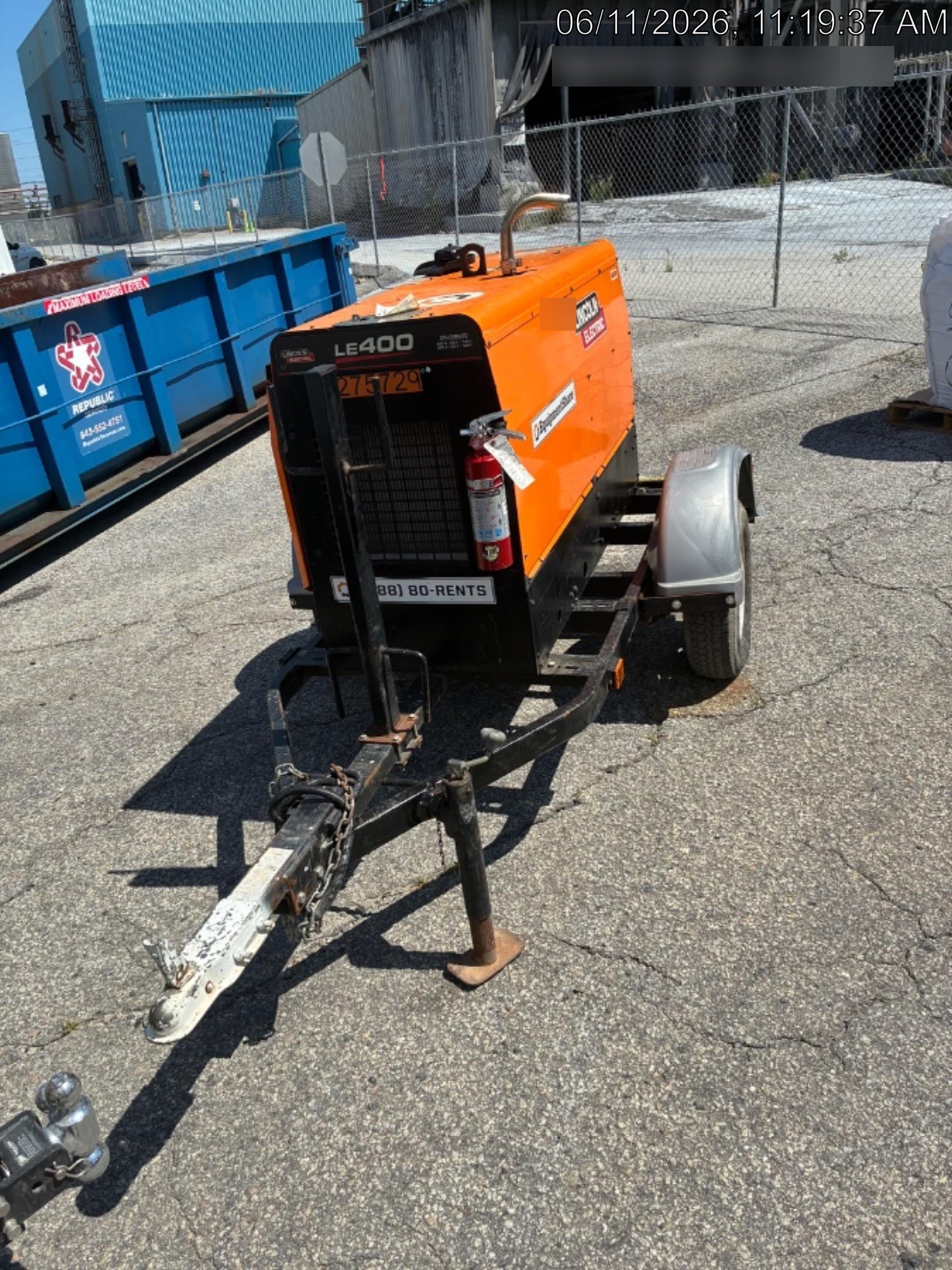 2022 Lincoln Electric LE400 Kubota V1505, Trlr, Cable Rack, Light Kit, ES Decals, T3