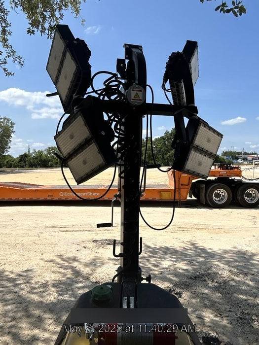 2022 Allmand NLV3GR (4) LED Light Fixture 350W, 23' Vertical Mast, 3kW Prime, Towable, Deep Sea L401, Leveling Jacks, Yanmar T4F 5.8hp