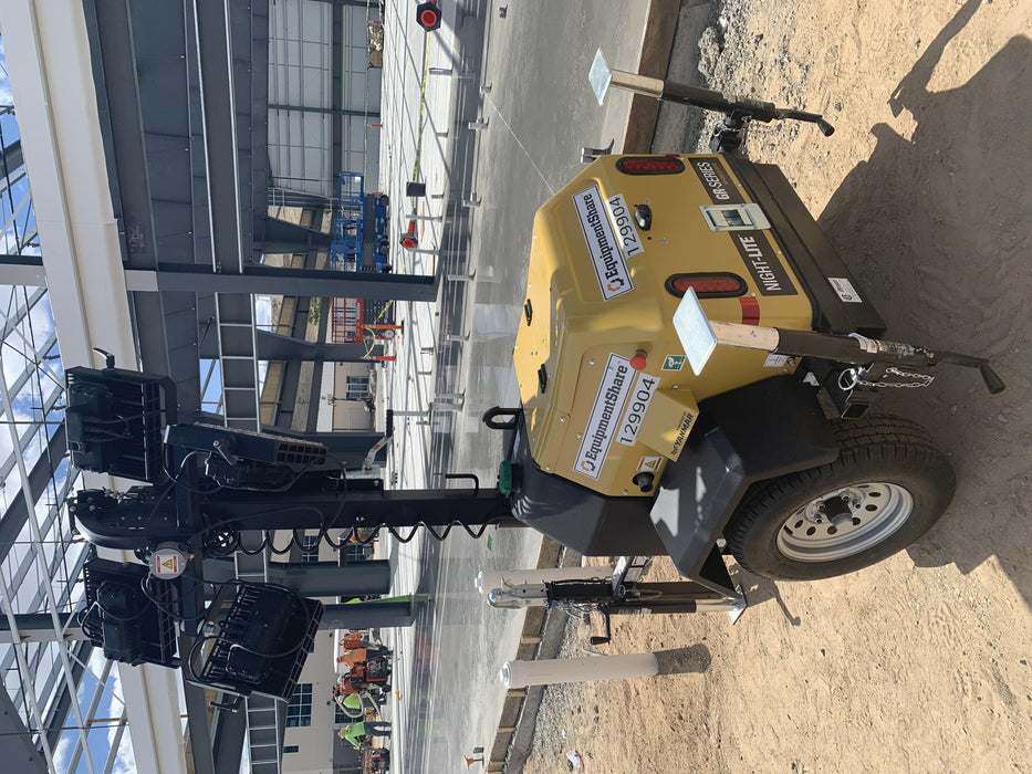 2021 Allmand NLV3GR (4) LED Light Fixture 350W, 23' Vertical Mast, 3kW Prime, Towable, Deep Sea L401, Leveling Jacks, Yanmar T4F 5.8hp