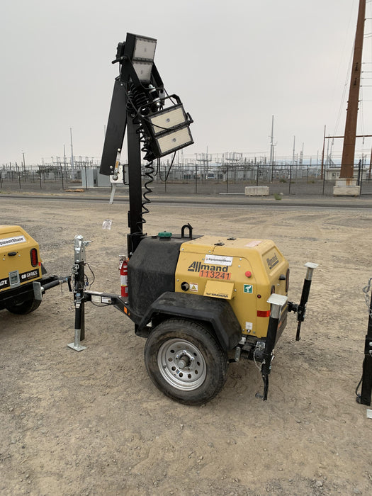 2020 Allmand NLV3GR (4) LED Light Fixture 350W, 23' Vertical Mast, 3kW Prime, Towable, Deep Sea L401, Leveling Jacks, Yanmar T4F 5.8hp
