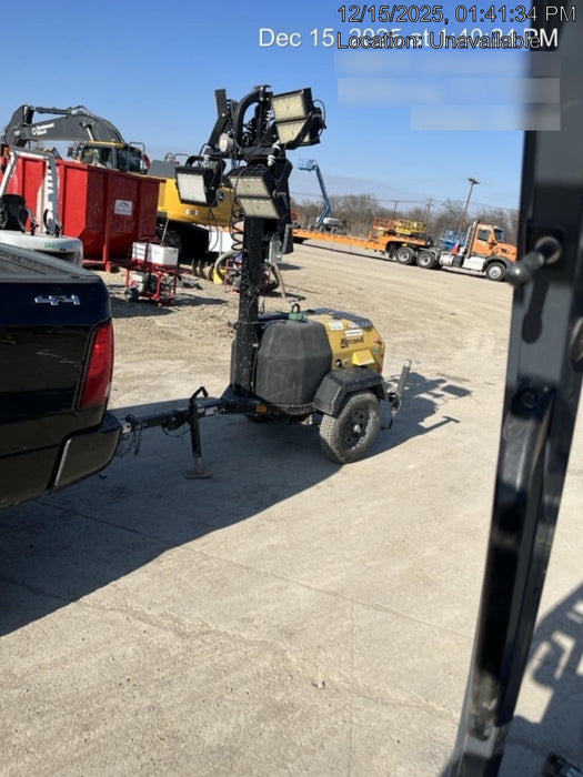 2022 Allmand NLV3GR (4) LED Light Fixture 350W, 23' Vertical Mast, 3kW Prime, Towable, Deep Sea L401, Leveling Jacks, Yanmar T4F 5.8hp