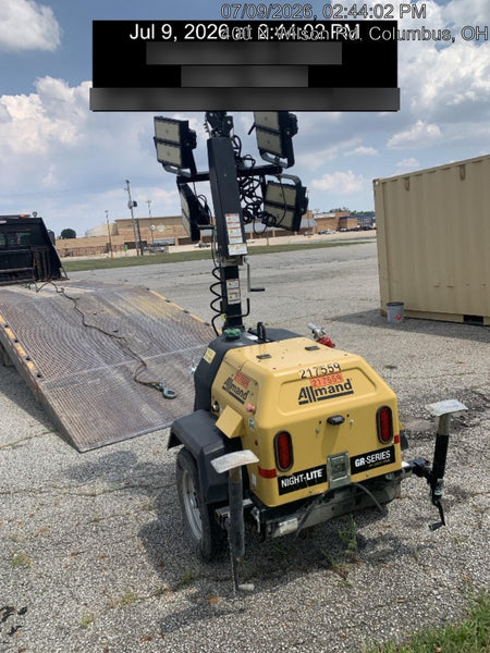 2022 Allmand NLV3GR (4) LED Light Fixture 350W, 23' Vertical Mast, 3kW Prime, Towable, Deep Sea L401, Leveling Jacks, Yanmar T4F 5.8hp
