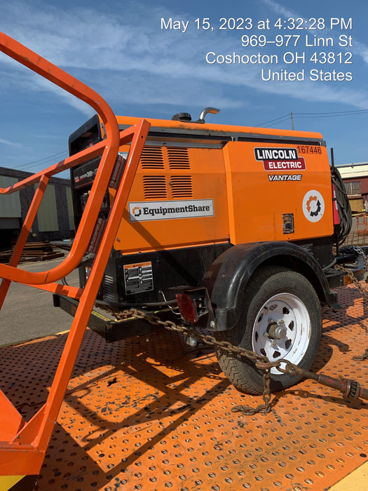 2021 Lincoln Electric Vantage 322 Vantage 322 Ready Pak 3 w/ Decals, ORANGE (includes trailer, cable rack, fender light kit) NO Telematics