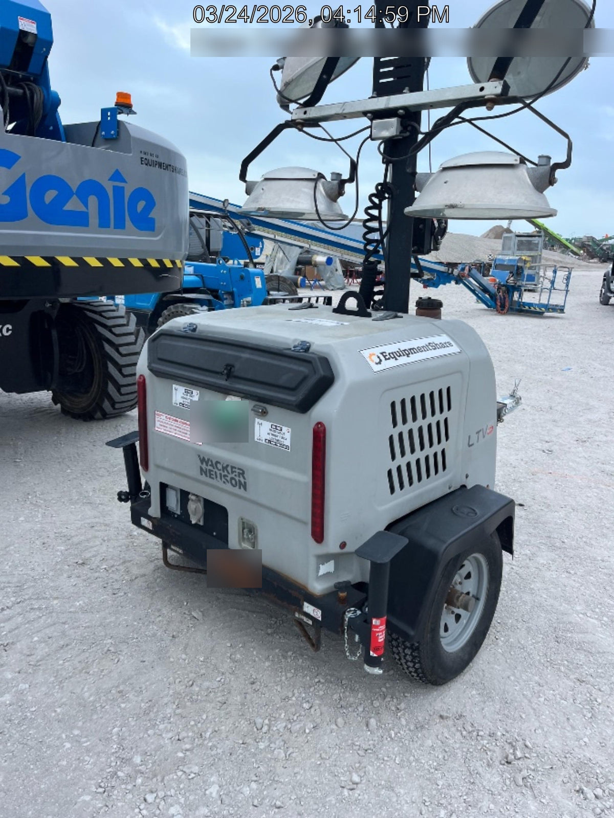2018 Wacker Neuson LTV6K-MH Wacker Neuson LTV6K Mobile Light Tower w/Fuel Level Sensor Installed