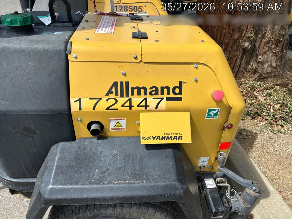 2021 Allmand NLV3GR (4) LED Light Fixture 350W, 23' Vertical Mast, 3kW Prime, Towable, Deep Sea L401, Leveling Jacks, Yanmar T4F 5.8hp