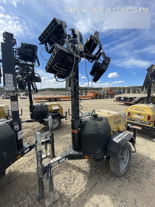 2022 Allmand NLV3GR (4) LED Light Fixture 350W, 23' Vertical Mast, 3kW Prime, Towable, ES Decals, T3