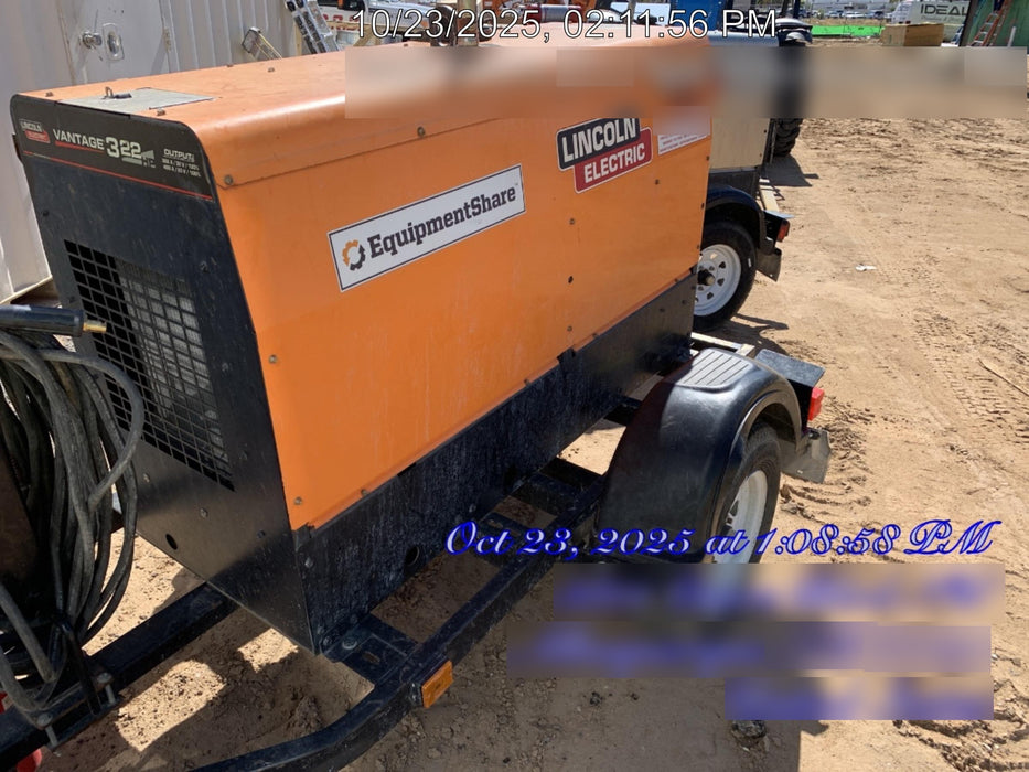 2021 Lincoln Electric Vantage 322 Vantage 322 Ready Pak 3 w/ Decals, ORANGE (includes trailer, cable rack, fender light kit) NO Telematics