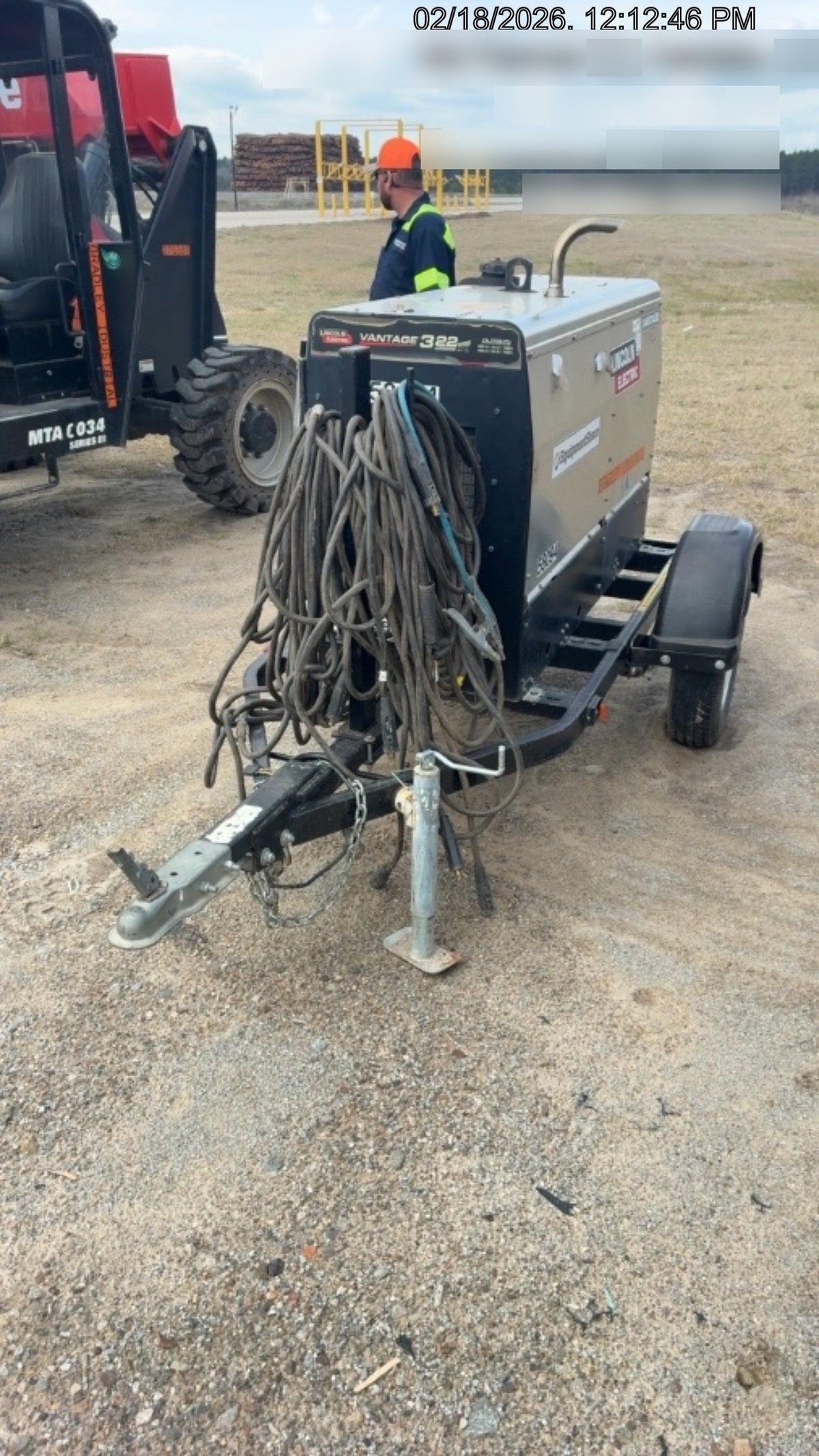 2019 Lincoln Electric Vantage 322 Welder Ready-Pak 3, Two wheel trailer, Fender and Light kit, Cable Rack