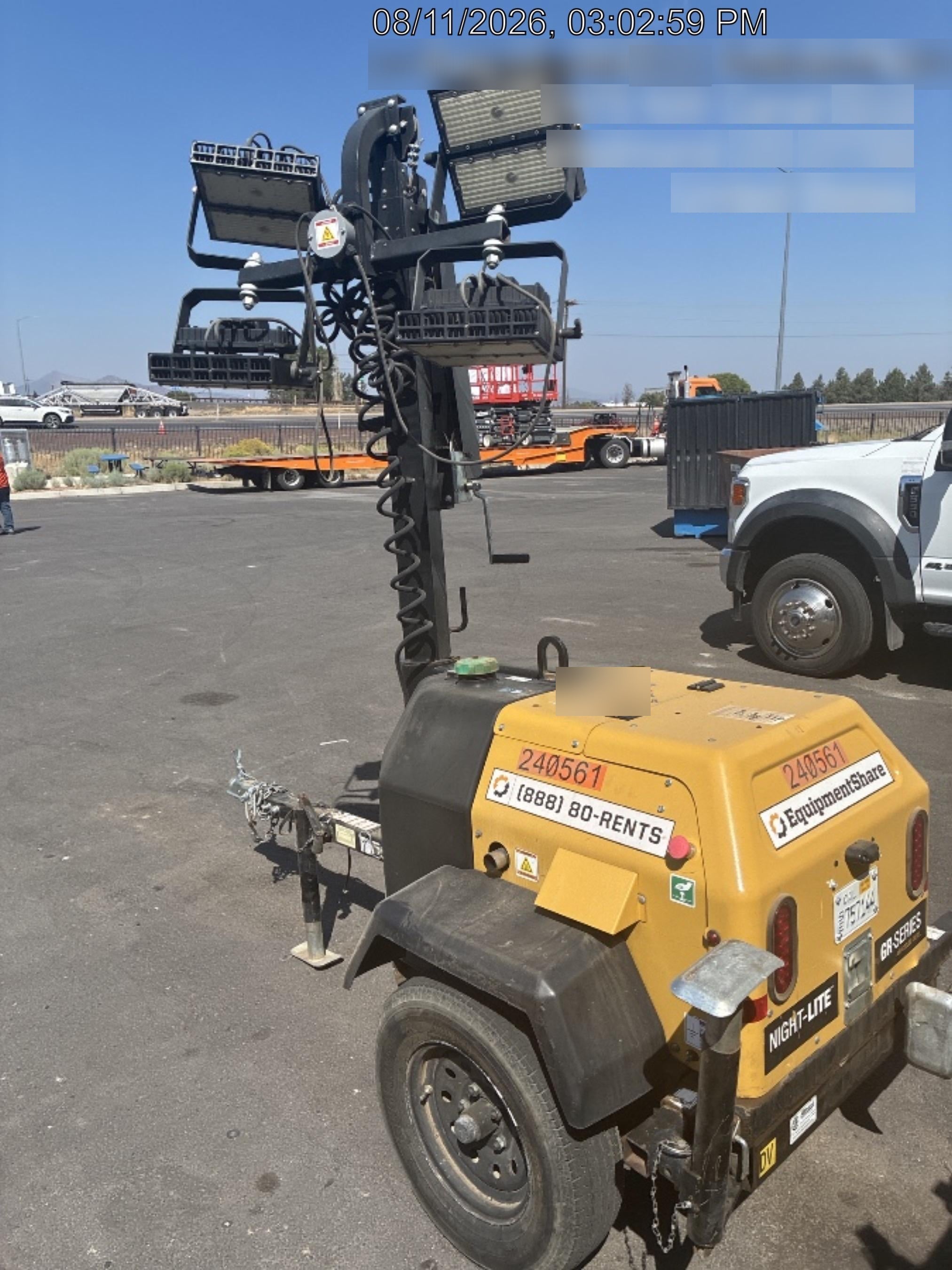 2022 Allmand NLV3GR (4) LED Light Fixture 350W, 23' Vertical Mast, 3kW Prime, Towable, Deep Sea L401, Leveling Jacks, Yanmar T4F 5.8hp
