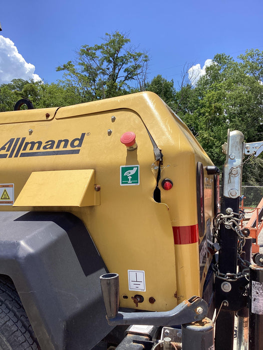 2022 Allmand NLV3GR (4) LED Light Fixture 350W, 23' Vertical Mast, 3kW Prime, Towable, Deep Sea L401, Leveling Jacks, Yanmar T4F 5.8hp