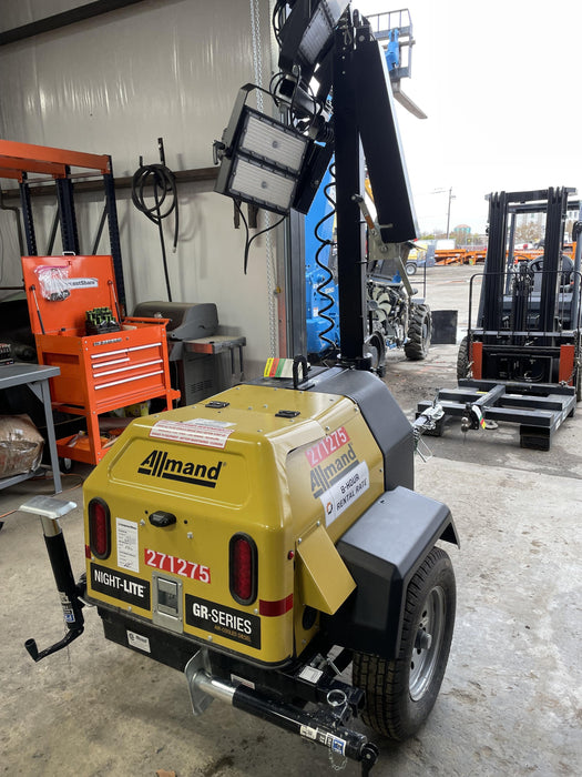 2022 Allmand NLV3GR (4) LED Light Fixture 350W, 23' Vertical Mast, 3kW Prime, Towable, ES Decals, T3