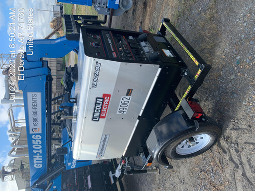 2019 Lincoln Electric Vantage 322 Ready-Pak 3, Two Wheel Trailer, Fender and Light Kit, Cable Rack