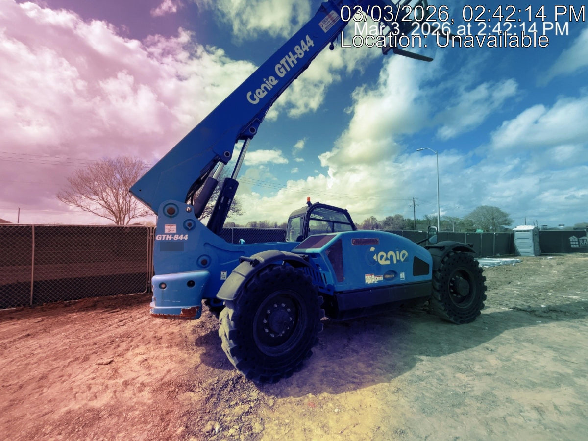 2018 Genie GTH-844 Genie GTH-844 w/Enclosed Cab w/HVAC, Work Lights, Solid Tires, Beacon, 60" Carriage and Forks