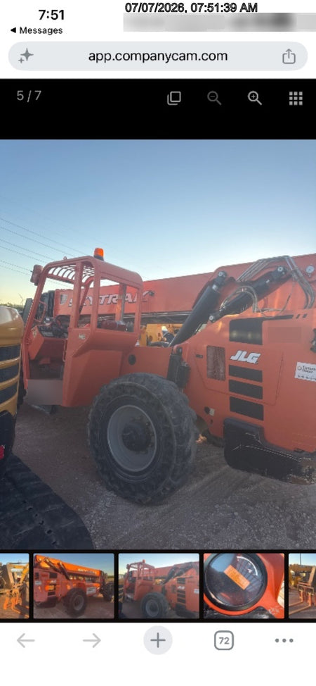 2018 Skytrak 10054 Skytrak 10054 10K Telehandler w/Open ROPS Solid Tires, LED Work Lights, Rotating Beacon, 60" Carriage/60" Forks
