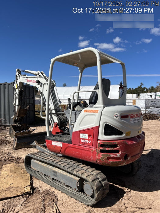 2020 Takeuchi TB235-2R Canopy, Rubber Tracks, Manual TAG QC