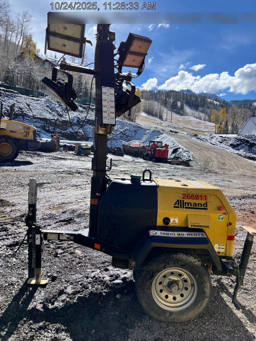 2022 Allmand NLV3GR (4) LED Light Fixture 350W, 23' Vertical Mast, 3kW Prime, Towable, ES Decals, T3