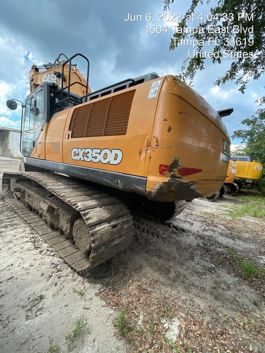 2017 Case CX350D CAB A/C, 13'-3" ARM, STEEL TRACKS