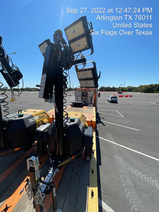 2022 Allmand NLV3GR (4) LED Light Fixture 350W, 23' Vertical Mast, 3kW Prime, Towable, ES Decals, T3