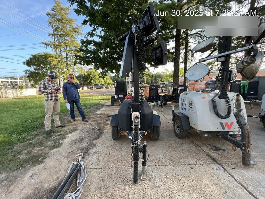 Allmand NLV3GR (4) LED Light Fixture 350W, 23' Vertical Mast, 3kW Prime, Towable, Deep Sea L401, Leveling Jacks, Yanmar T4F 5.8hp