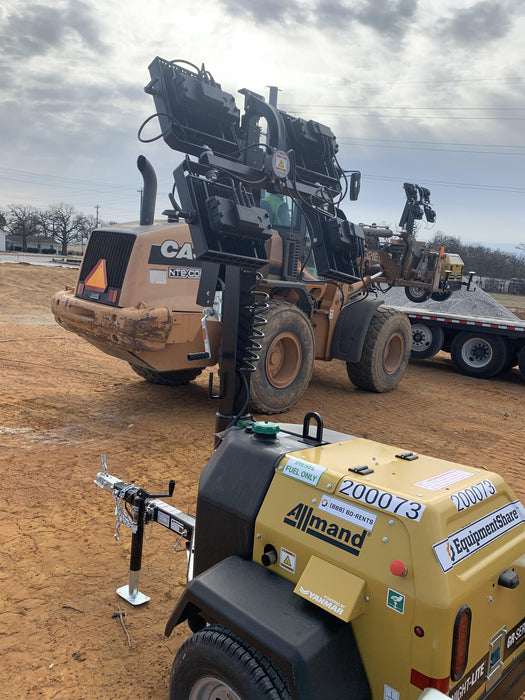 2022 Allmand NLV3GR (4) LED Light Fixture 350W, 23' Vertical Mast, 3kW Prime, Towable, Deep Sea L401, Leveling Jacks, Yanmar T4F 5.8hp