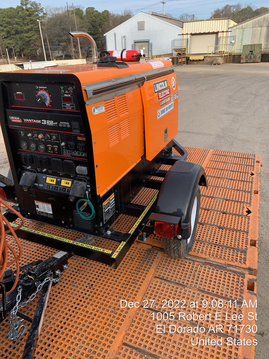 2021 Lincoln Electric Vantage 322 Vantage 322 Ready Pak 3 w/ Decals, ORANGE (includes trailer, cable rack, fender light kit) NO Telematics