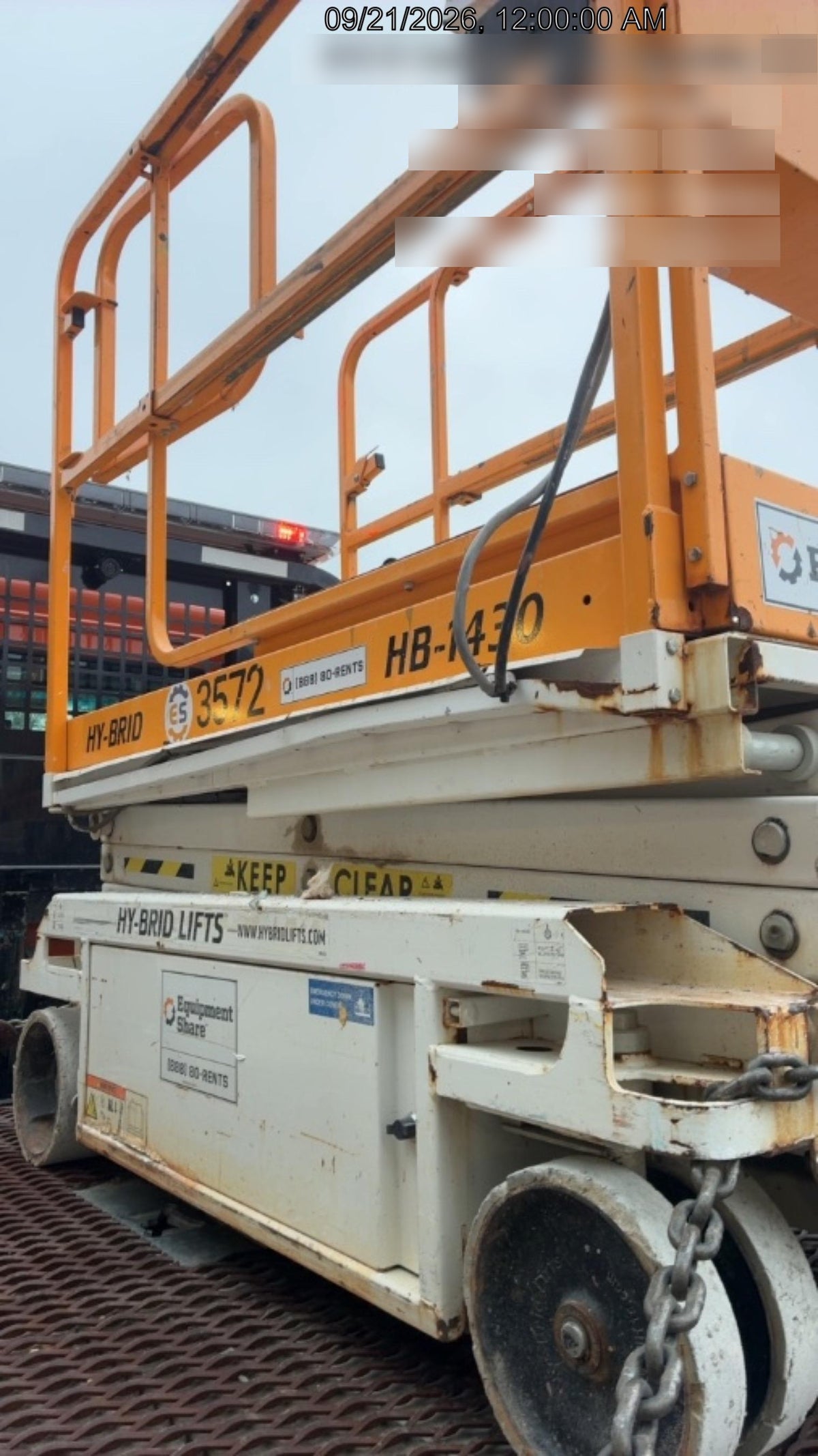 Custom Equipment HB-1430 Hy-Brid Scissor Lift
Platform capacity up to 670 lbs
Working height up to 20 ft
Weighs under 1,700 lbs
Non-marking wheels