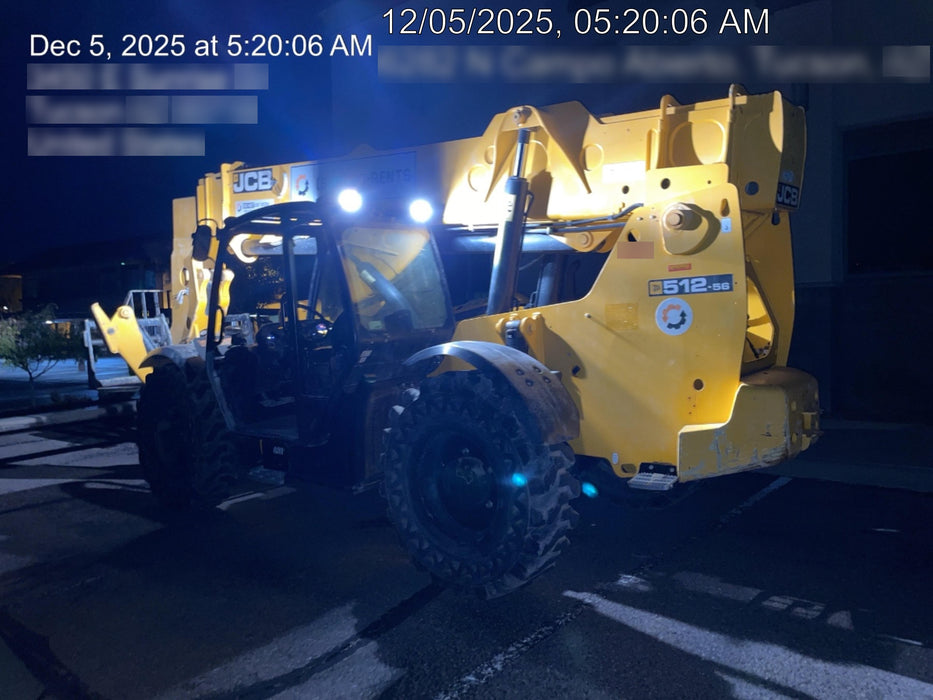 2020 JCB 512-56 Canopy, 74 HP, Solid Tires, STD Worklight, Beacon, Aux Hydraulics, Lifting Eye, Backup Alarm w/66" Carriage, 60" Forks