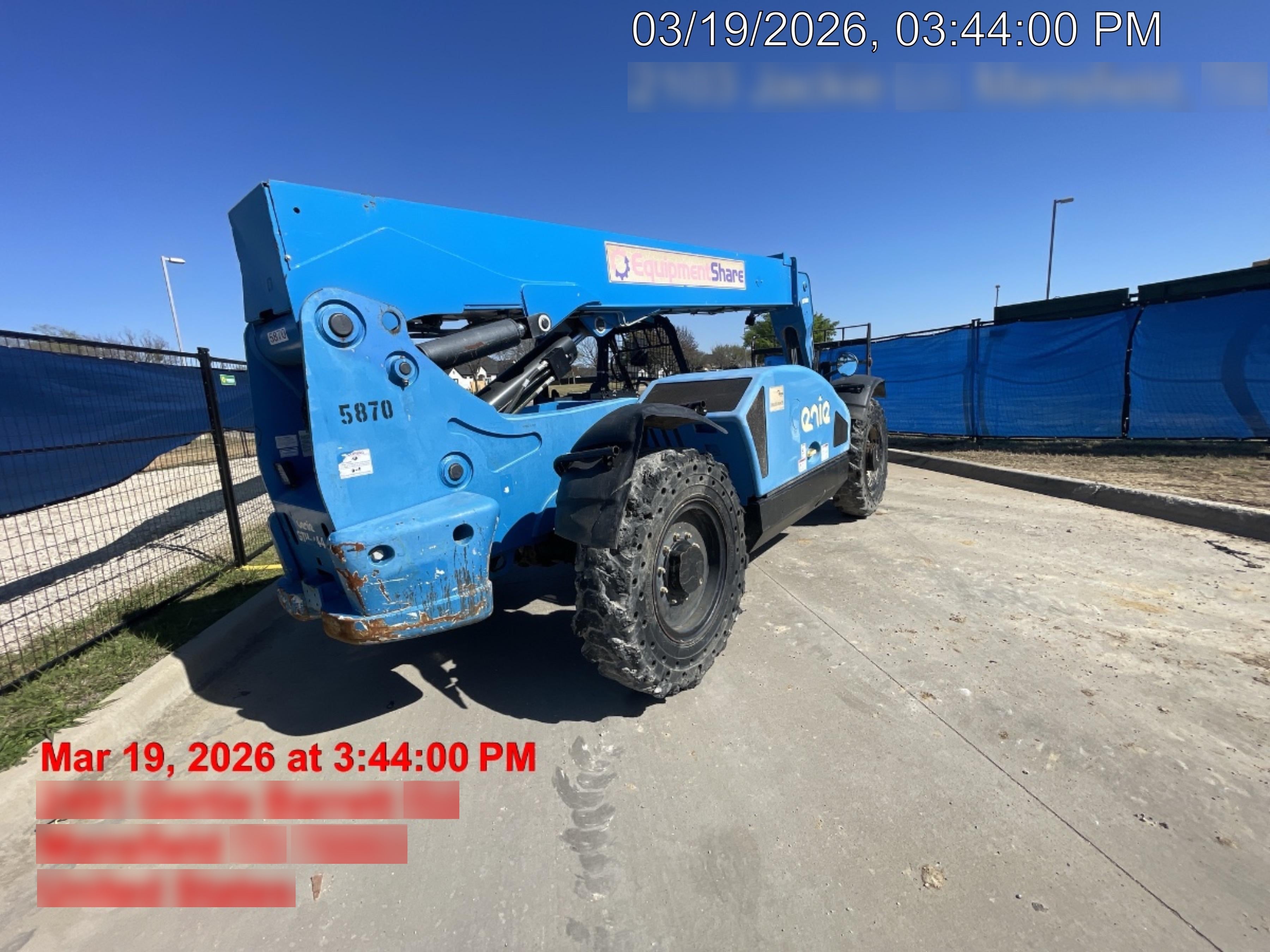 2017 Genie GTH-844 Genie GTH-844, Solid Tires, 60" carriage/forks, Open ROPS, Work Lights