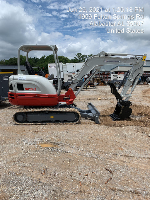 2021 Takeuchi TB235-2R Canopy, Rubber Tracks, Manual QC