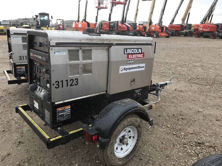 2019 Lincoln Electric Vantage 322 Welder Ready-Pak 3, Two wheel trailer, Fender and Light kit, Cable Rack