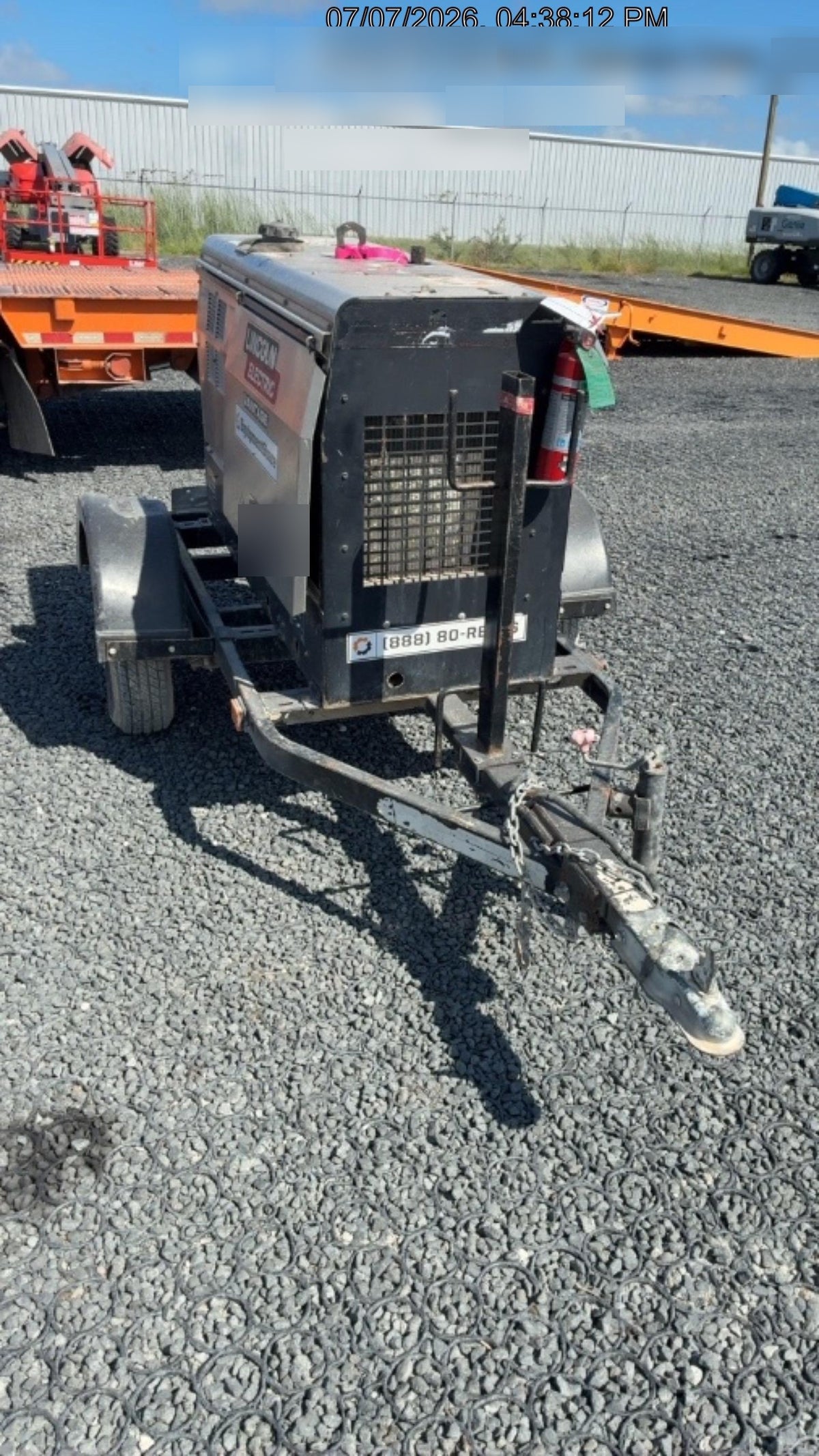 2019 Lincoln Electric Vantage 322 Ready-Pak 3, Two Wheel Trailer, Fender and Light Kit, Cable Rack
